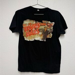 Bruno Mars Retro Graphic Tee Black Size M